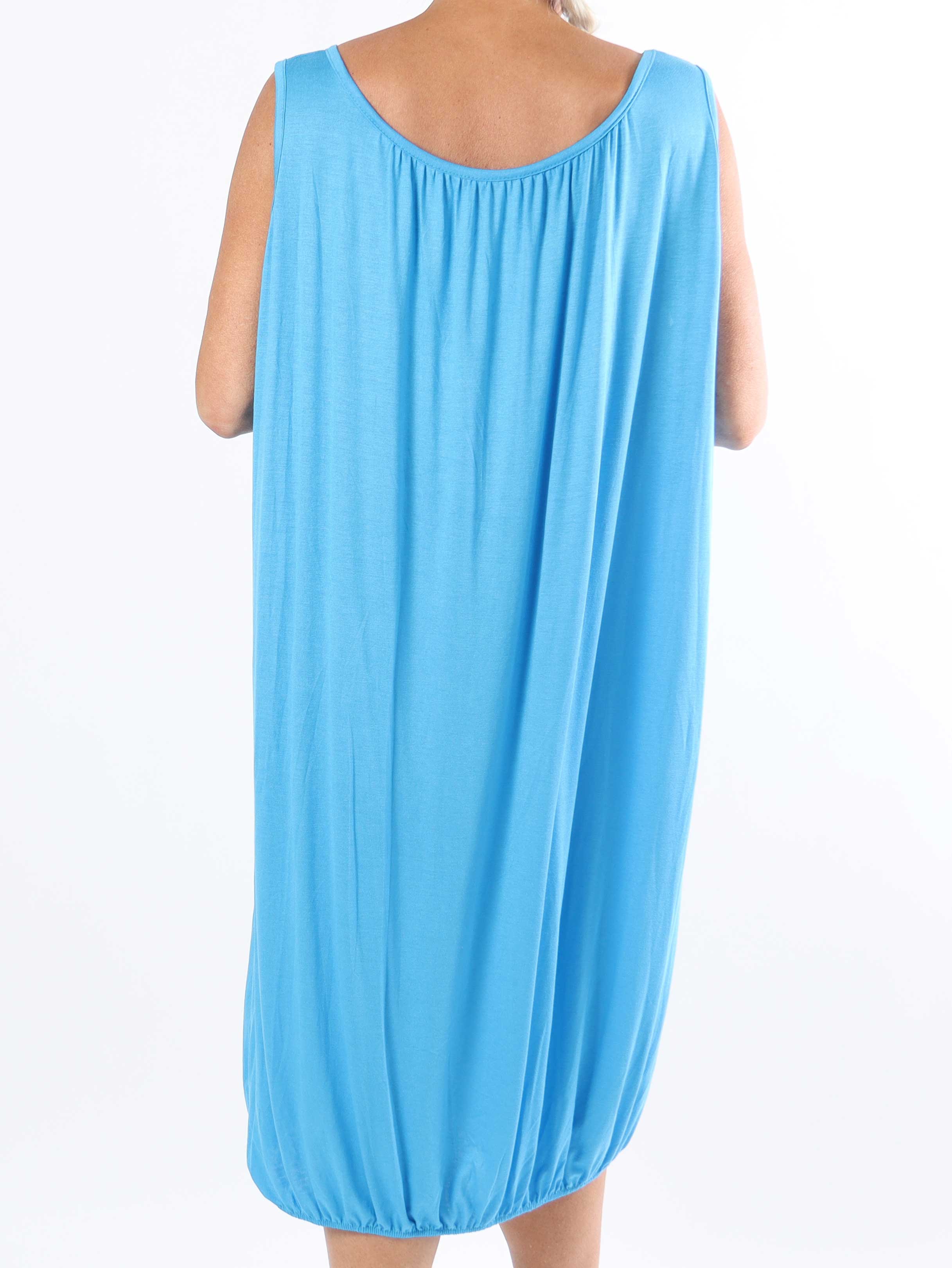 Miracle Sleeveless Dress - Plus size basis kjole i viskose med elastik forneden